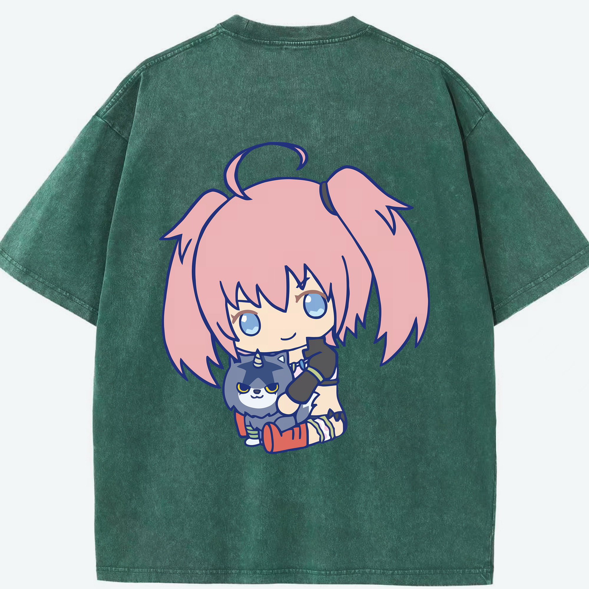 （画像用） 転スラ Regarding Reincarnated to Slime 綿100% ヴィンテージ風 半袖Tシャツ（背面プリント）